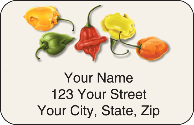 Enlarged view of salsa address labels