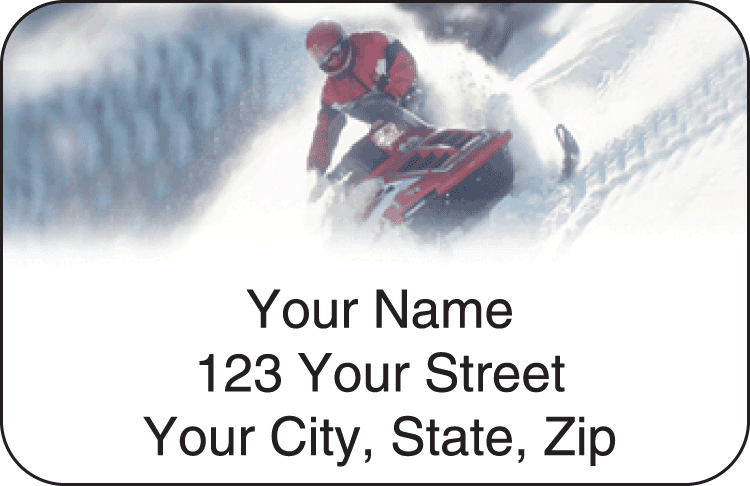 Enlarged view of snowmobile address labels