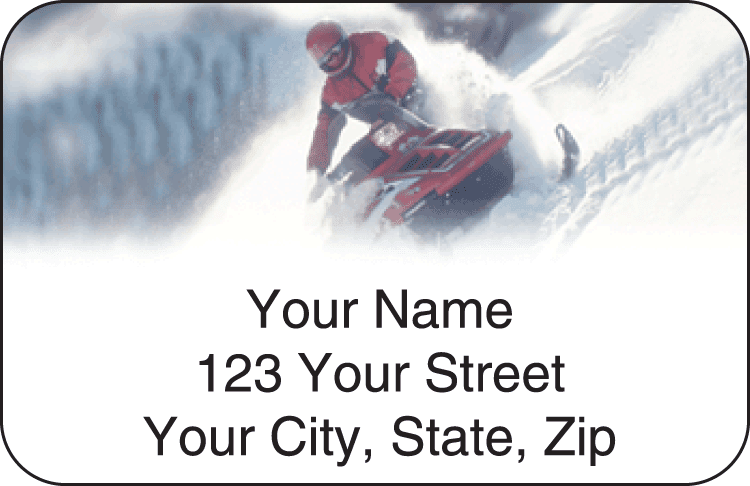 snowmobile address labels - click to preview