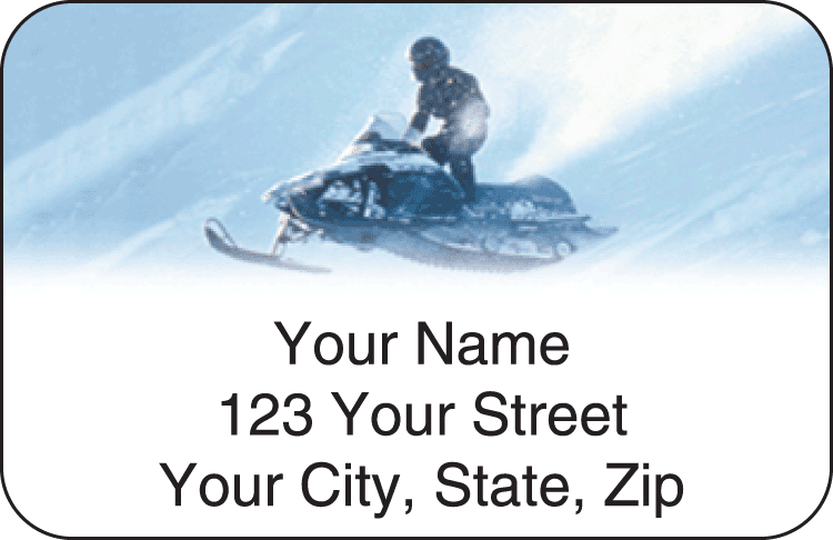 snowmobile address labels - click to preview