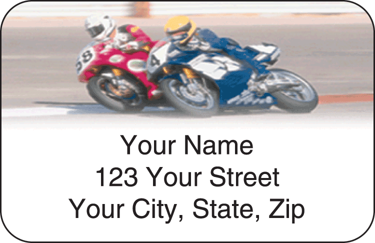 Street Bike Address Labels - click to view larger image