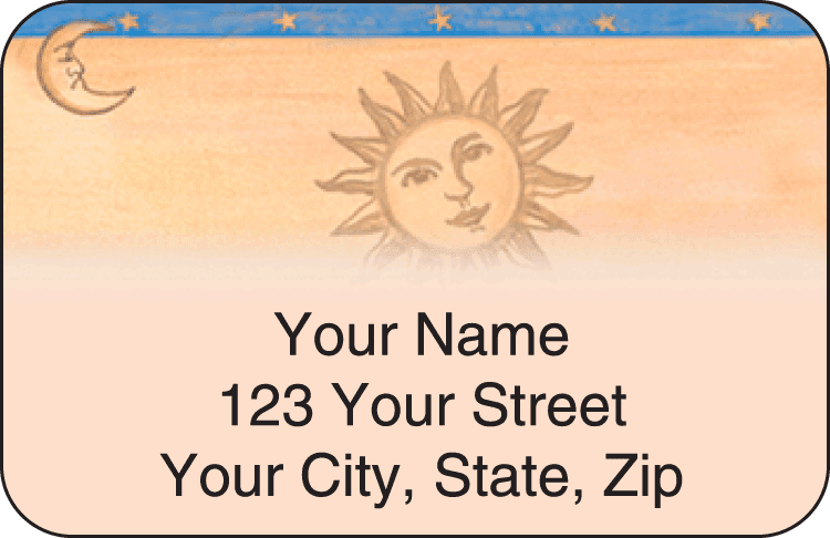 sun & moon address labels - click to preview