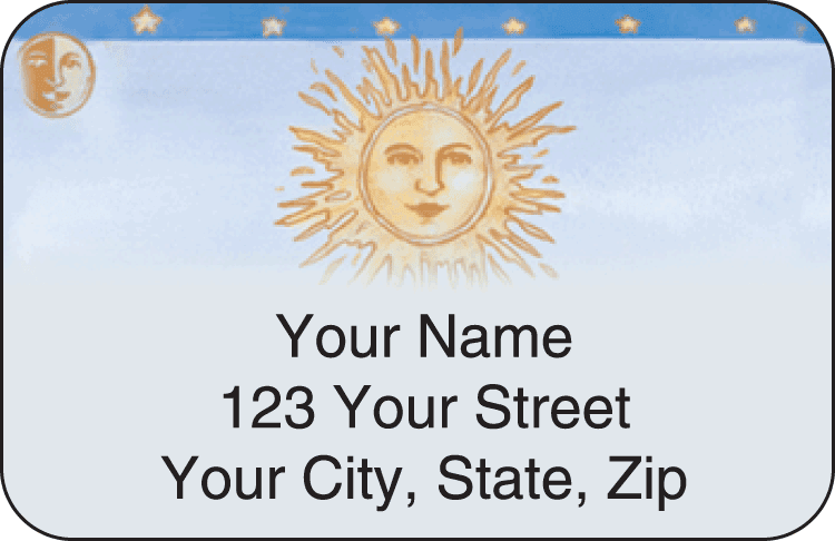 sun & moon address labels - click to preview