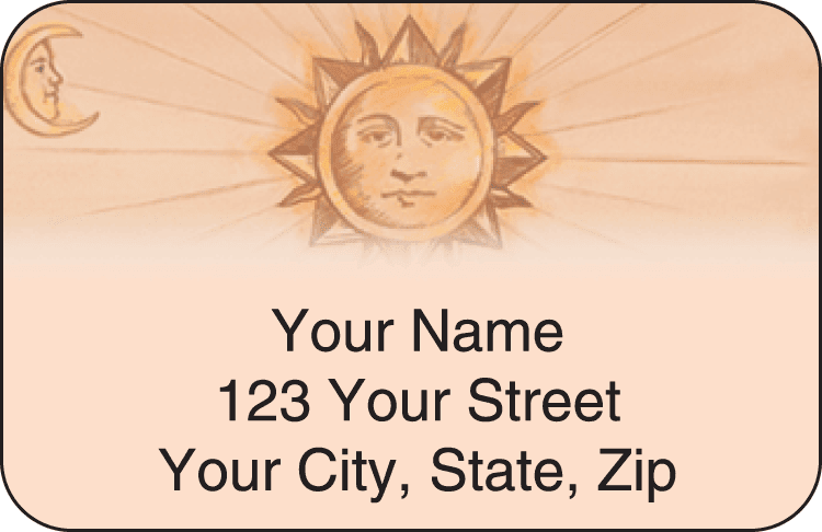 sun & moon address labels - click to preview