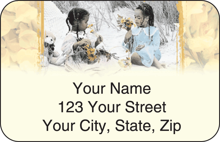 Enlarged view of sweet mahogany address labels