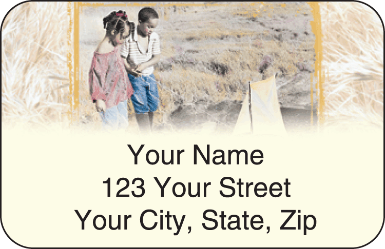 Enlarged view of sweet mahogany address labels