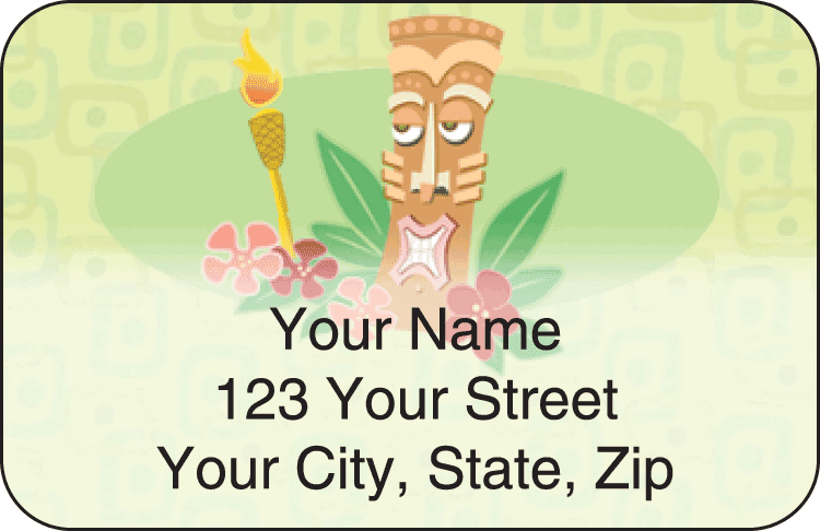 Tiki Address Labels - click to view larger image