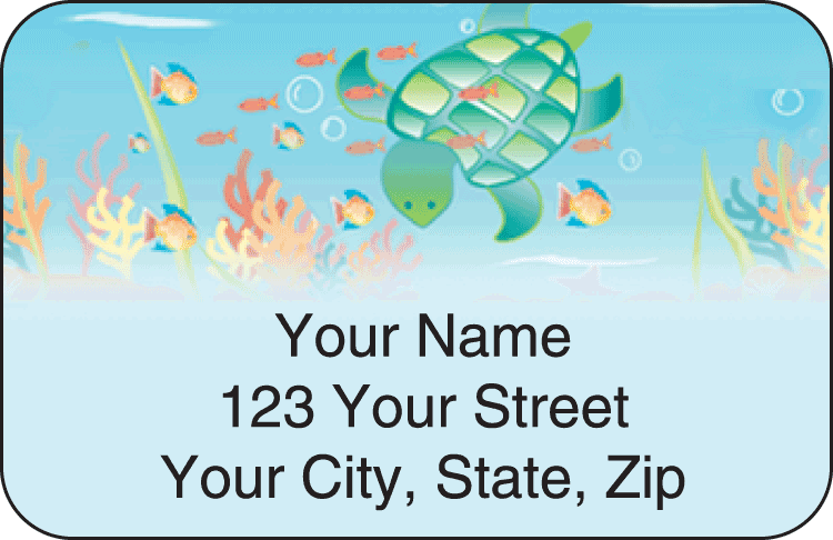 tropical fish address labels - click to preview