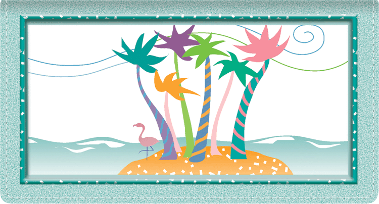 Tropical Moods Leather Checkbook Cover - click to view larger image