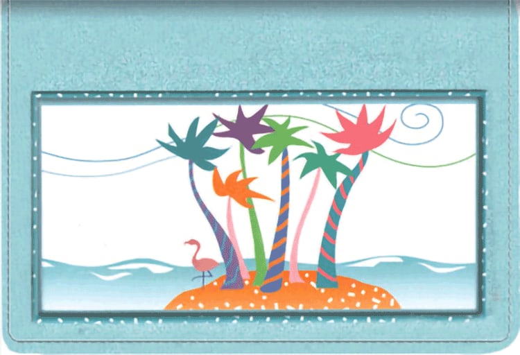 Tropical Moods Fabric Top Stub Checkbook Cover