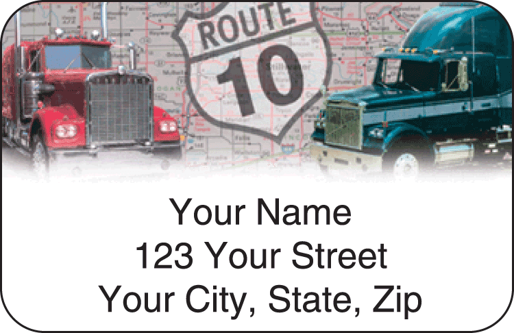 Truckin' Address Labels - click to view larger image