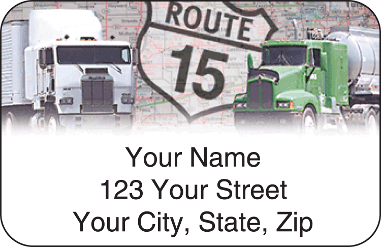 truckin' address labels - click to preview