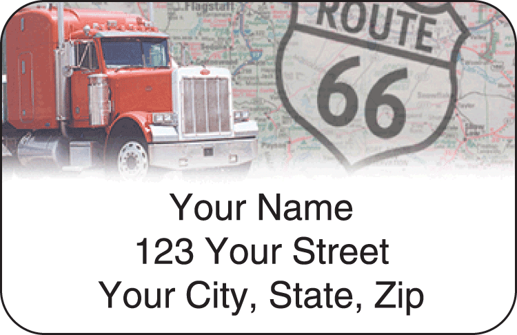 truckin' address labels - click to preview