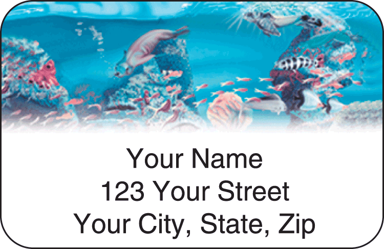 undersea fantasy address labels - click to preview