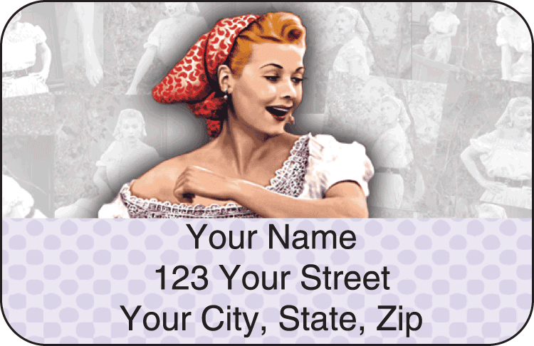 Enlarged view of vintage lucy address labels