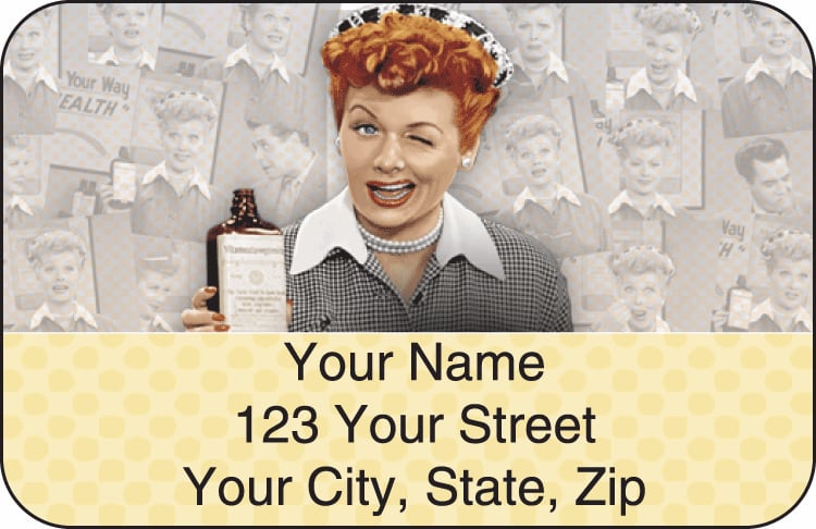 Enlarged view of vintage lucy address labels
