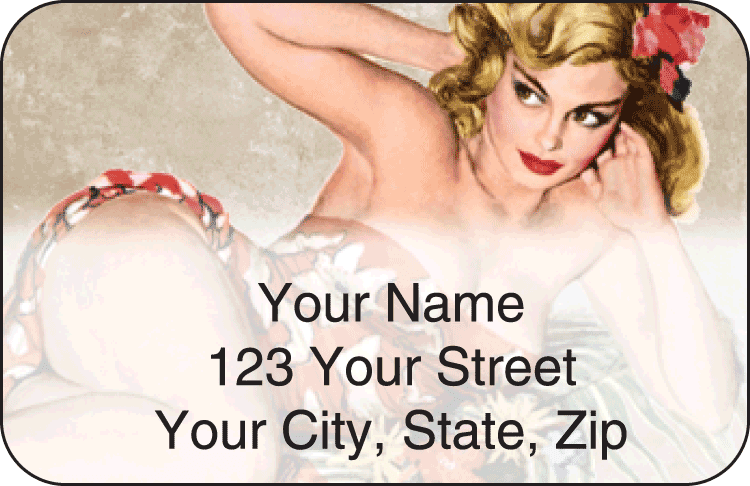 Vintage Pin-Ups Address Labels - click to view larger image