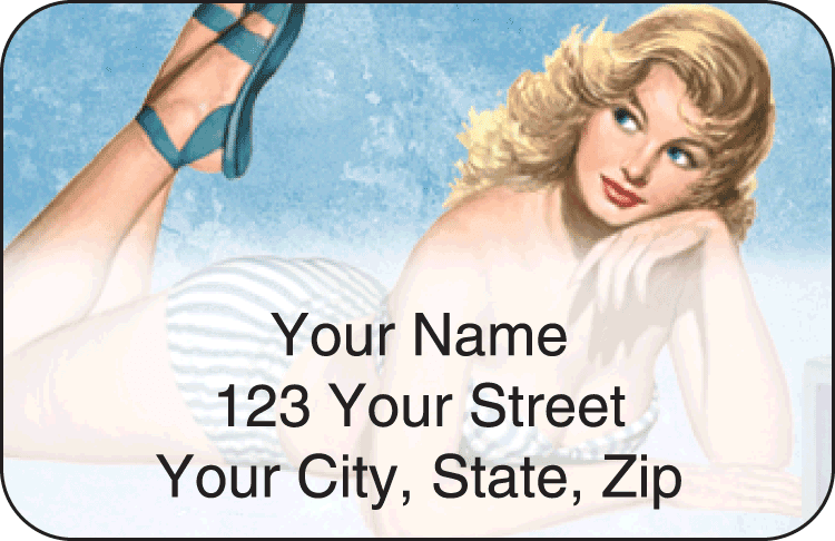 vintage pin-ups address labels - click to preview