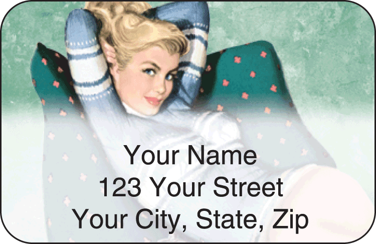 vintage pin-ups address labels - click to preview