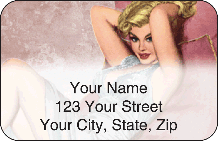 vintage pin-ups address labels - click to preview