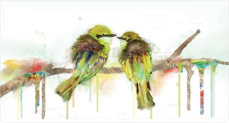 Watercolor Birds Checkbook Cover - click to view larger image