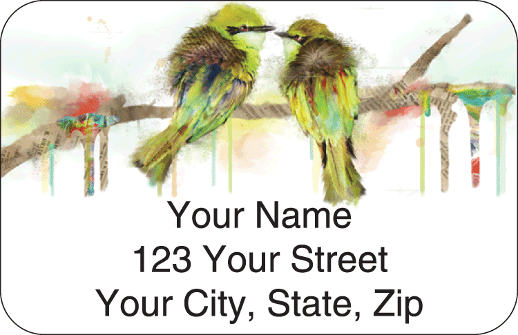 Watercolor Birds Address Labels - click to view larger image