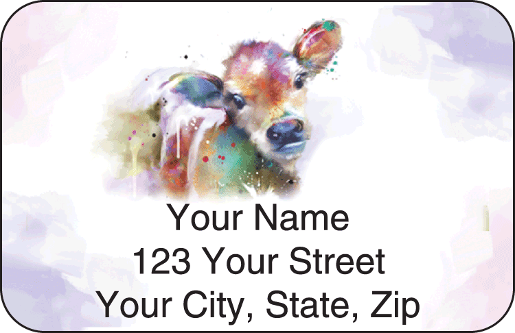 watercolor farm address labels - click to preview