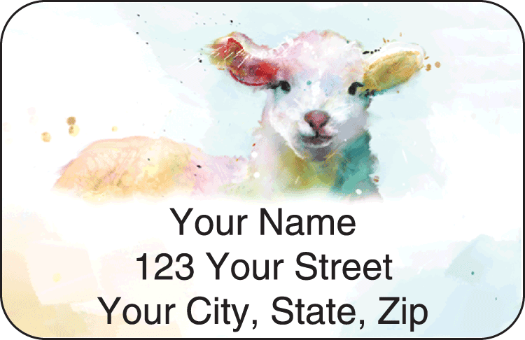 watercolor farm address labels - click to preview