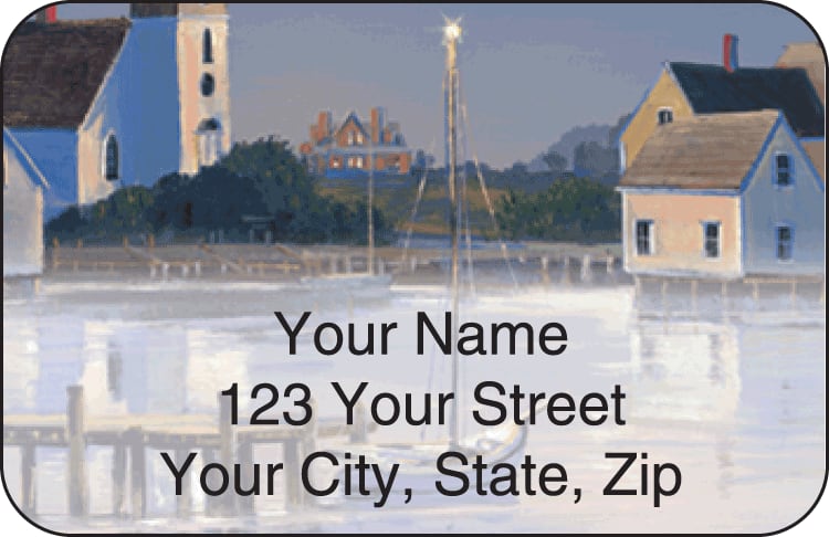 water's edge address labels - click to preview