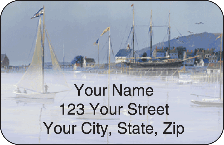 water's edge address labels - click to preview