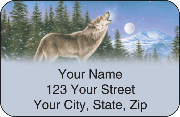 wolves address labels - click to preview