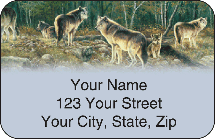 wolves address labels - click to preview