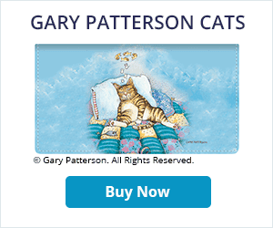 Gary Patterson Cats Leather Checkbook Cover