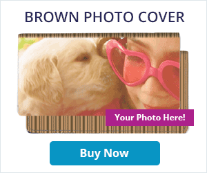 Brown Stripes Fabric Photo Checkbook Covers