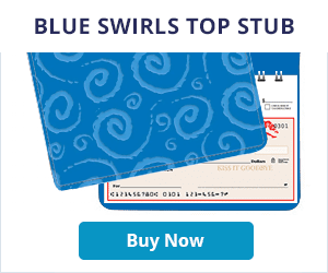 Swirls Fabric Top Stub Checkbook Cover