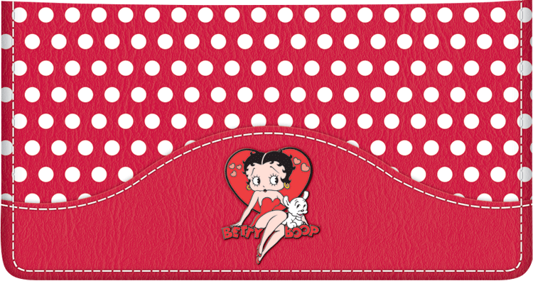Betty Boop Charm Leather Checkbook Cover