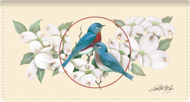 Birds & Blossoms Fabric Checkbook Cover
