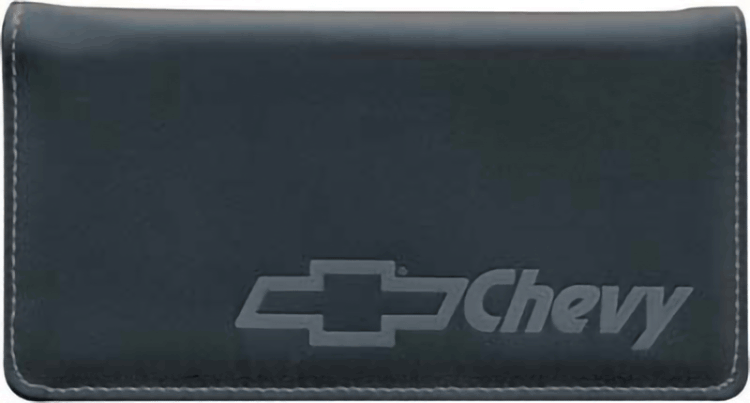Chevy Black Leather Checkbook Cover