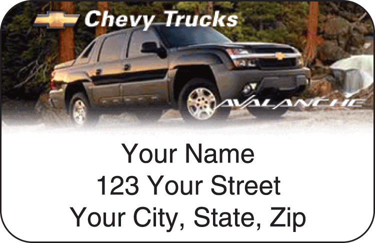 Chevy Trucks Address Labels