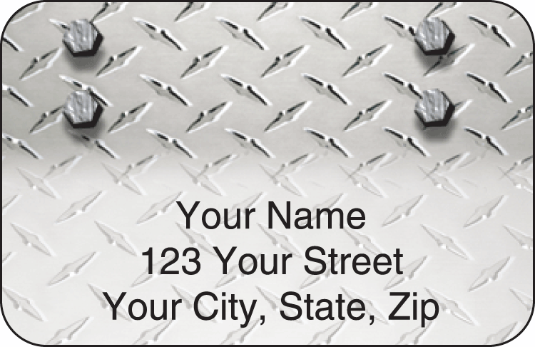 Diamond Plate Address Labels