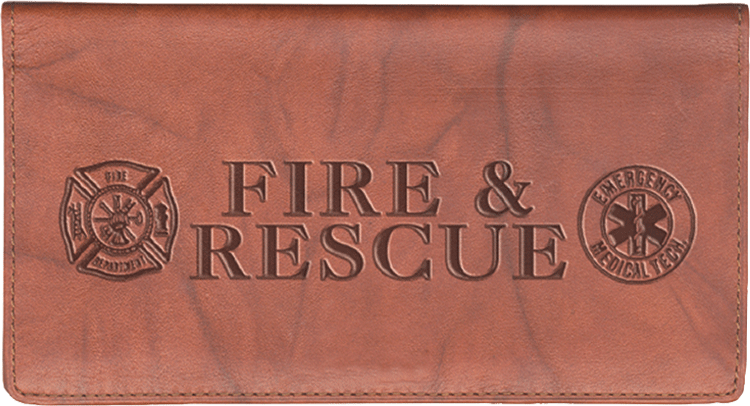 Fire &amp; Rescue Leather Checkbook Cover