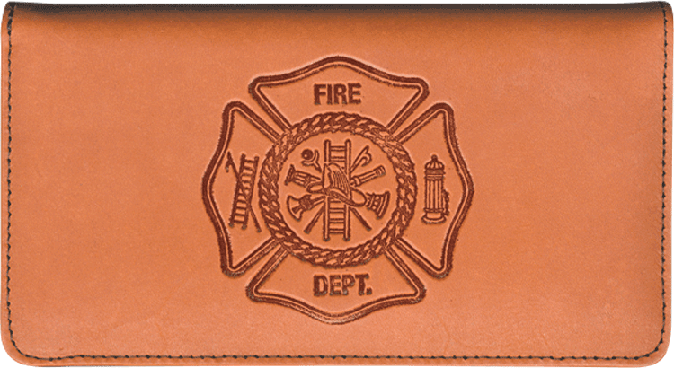 Firefighter Leather Checkbook Cover