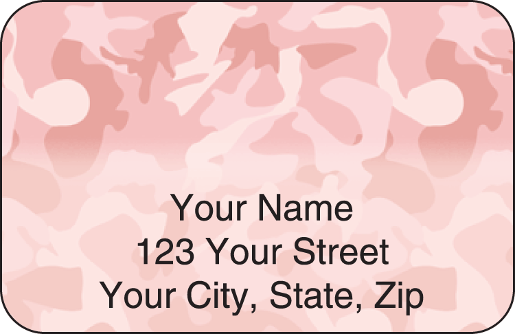 Girly Camo Address Labels