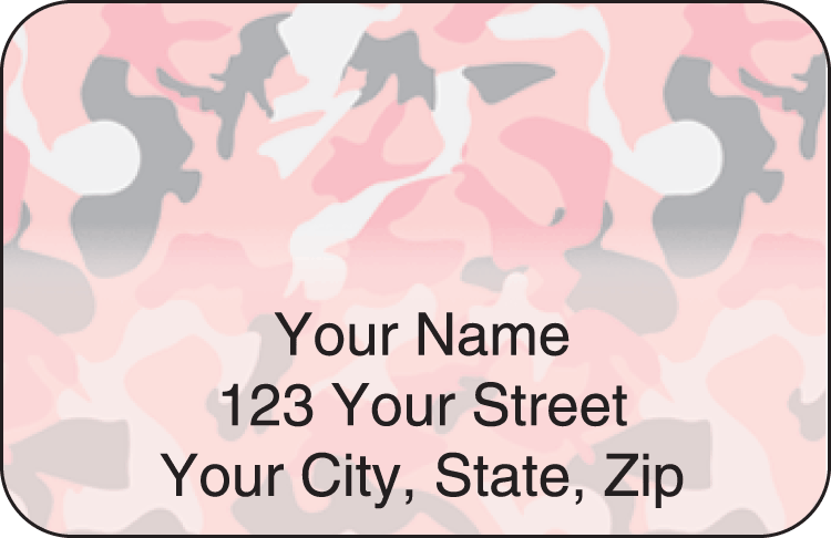 Girly Camo Address Labels