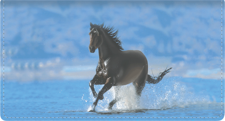 Horse Enthusiast Leather Checkbook Cover