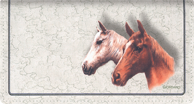 Horses Fabric Checkbook Cover