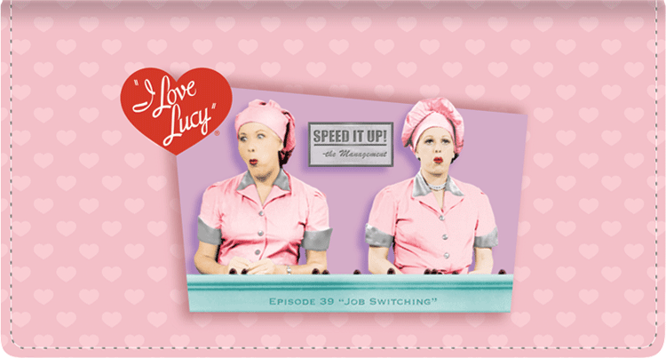 I Love Lucy Leather Checkbook Cover