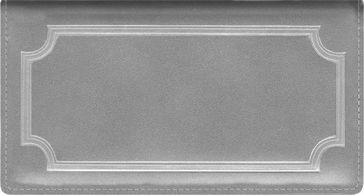 Platinum Gray Leather Checkbook Cover