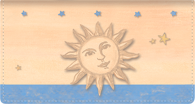 Sun and Moon Fabric Checkbook Cover