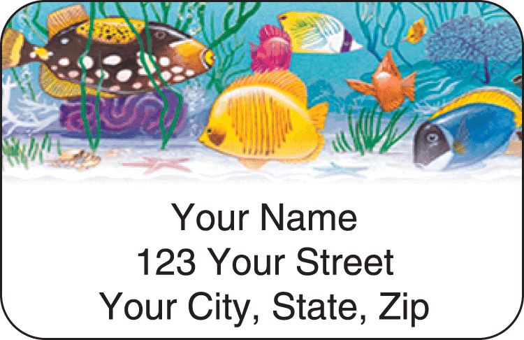 Tropical Aquarium Address Labels